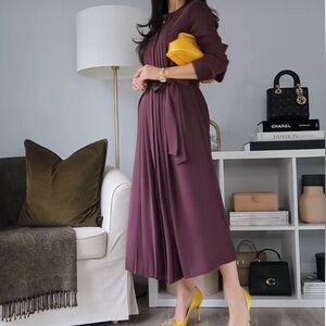 Aritzia Babaton Lore Maroon pleated dress size small NWOT excellent condition